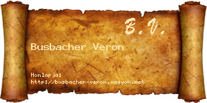Busbacher Veron névjegykártya